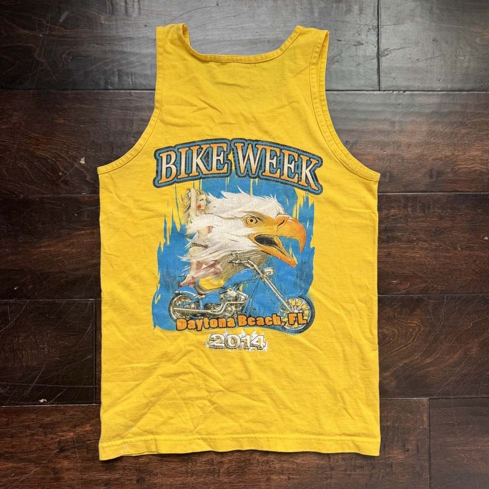 2014 Bike Week Daytona Beach Fire Eagle Motorcycle Biker Double Sided Tank Top